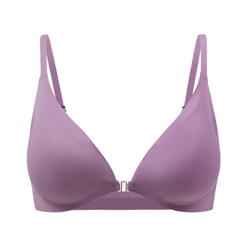 Women's Magnetic Front Closure Push-Up Bra: Seamless Deep V, Wireless, Lightweight