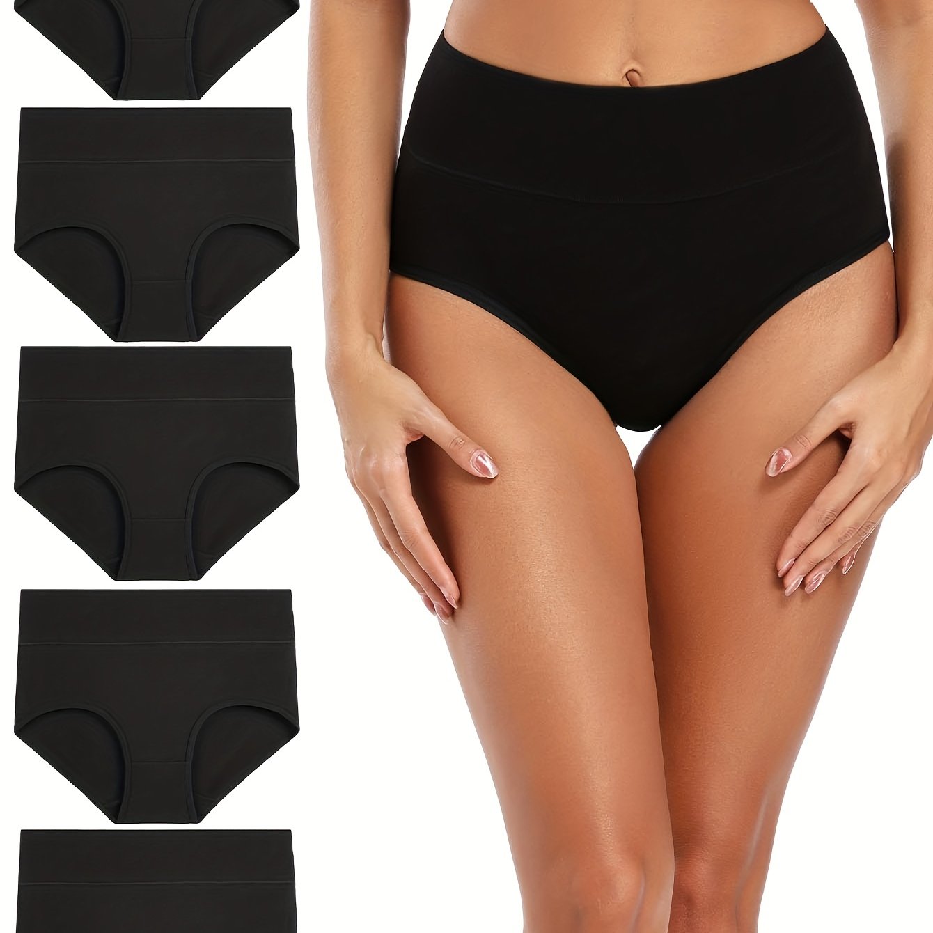 5pcs Seamless Solid Briefs