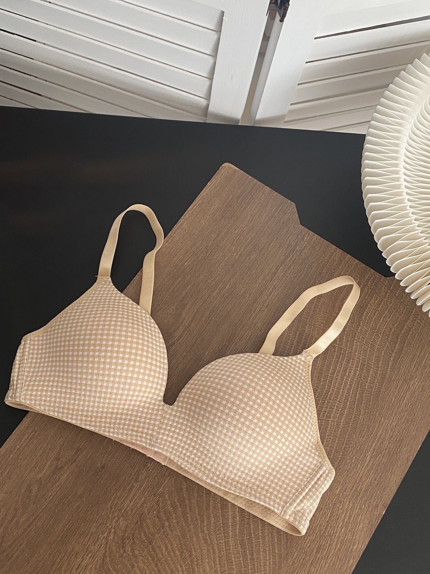 Push-Up-BH mit Karomuster für Damen – bequeme, mittelelastische Einteiler-Dessous