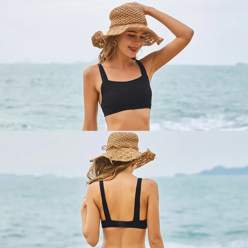 FINETOO Women's Seamless Tops: Wide Shoulder Strap Tanks, Bralettes & Camisoles in S - XL