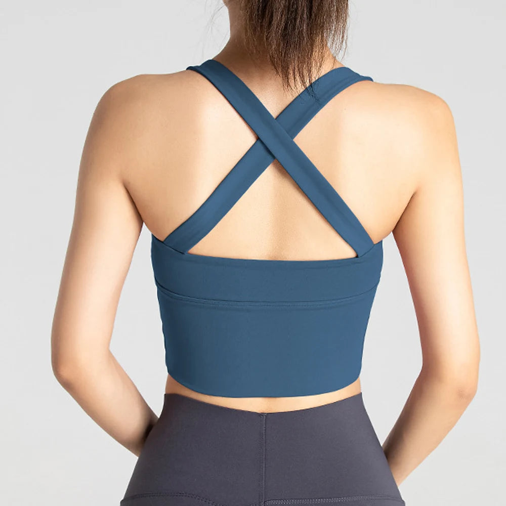 VigoBreviya Women's Solid Zipper Sports Bra - Push Up Crop Top for Fitness, Yoga & Gym