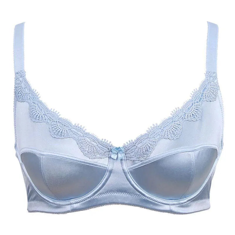 BL953 Women's Big Size Bra - 36-46C/D/DD/DDD/E/F, Red/Purple/Black/Khaki, Spandex Satin Embroidery