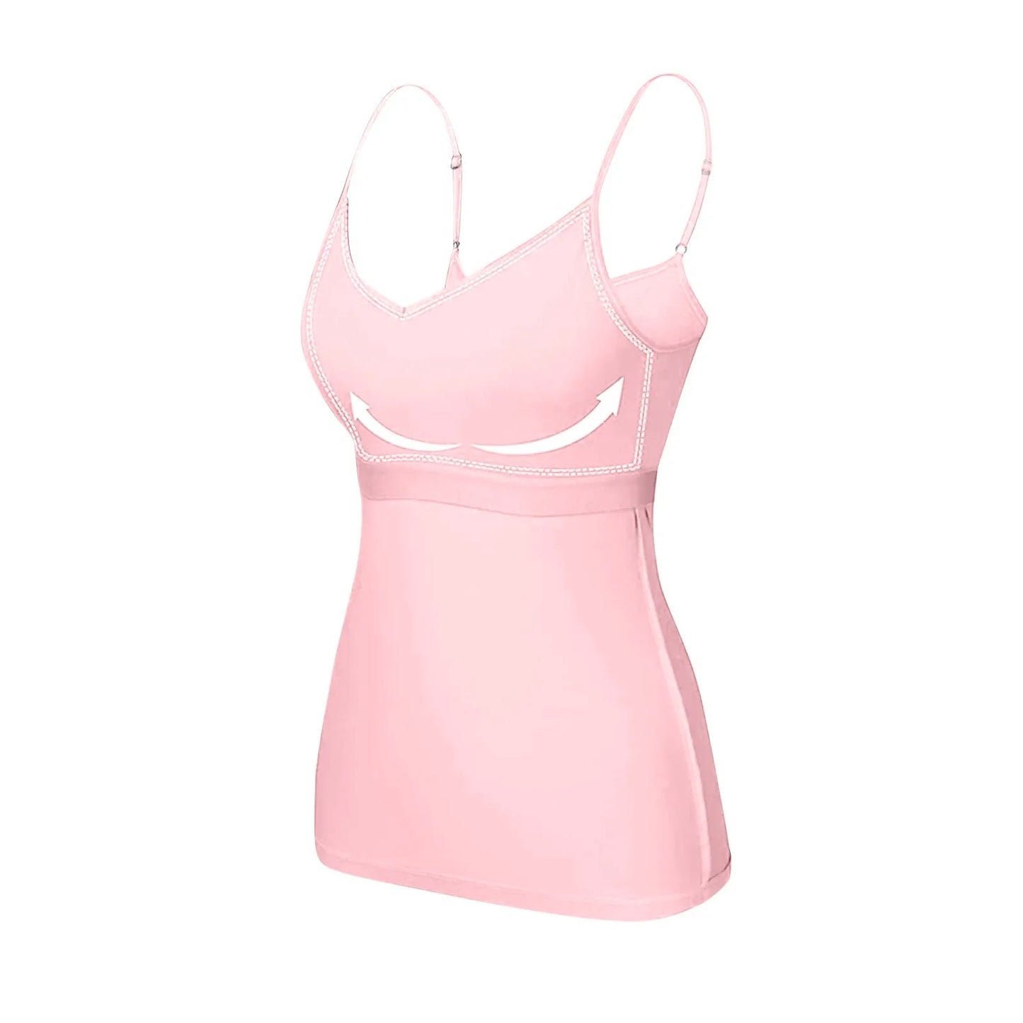 Damen-Tanktop mit gepolstertem Modal-BH – verstellbares Camisole mit integriertem BH für Fitness