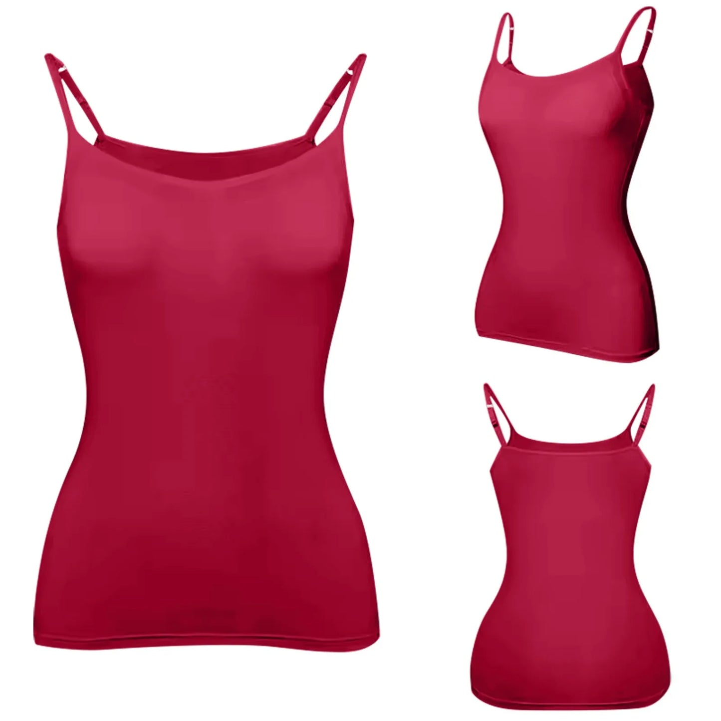 Damen-Tanktop mit gepolstertem Modal-BH – verstellbares Camisole mit integriertem BH für Fitness