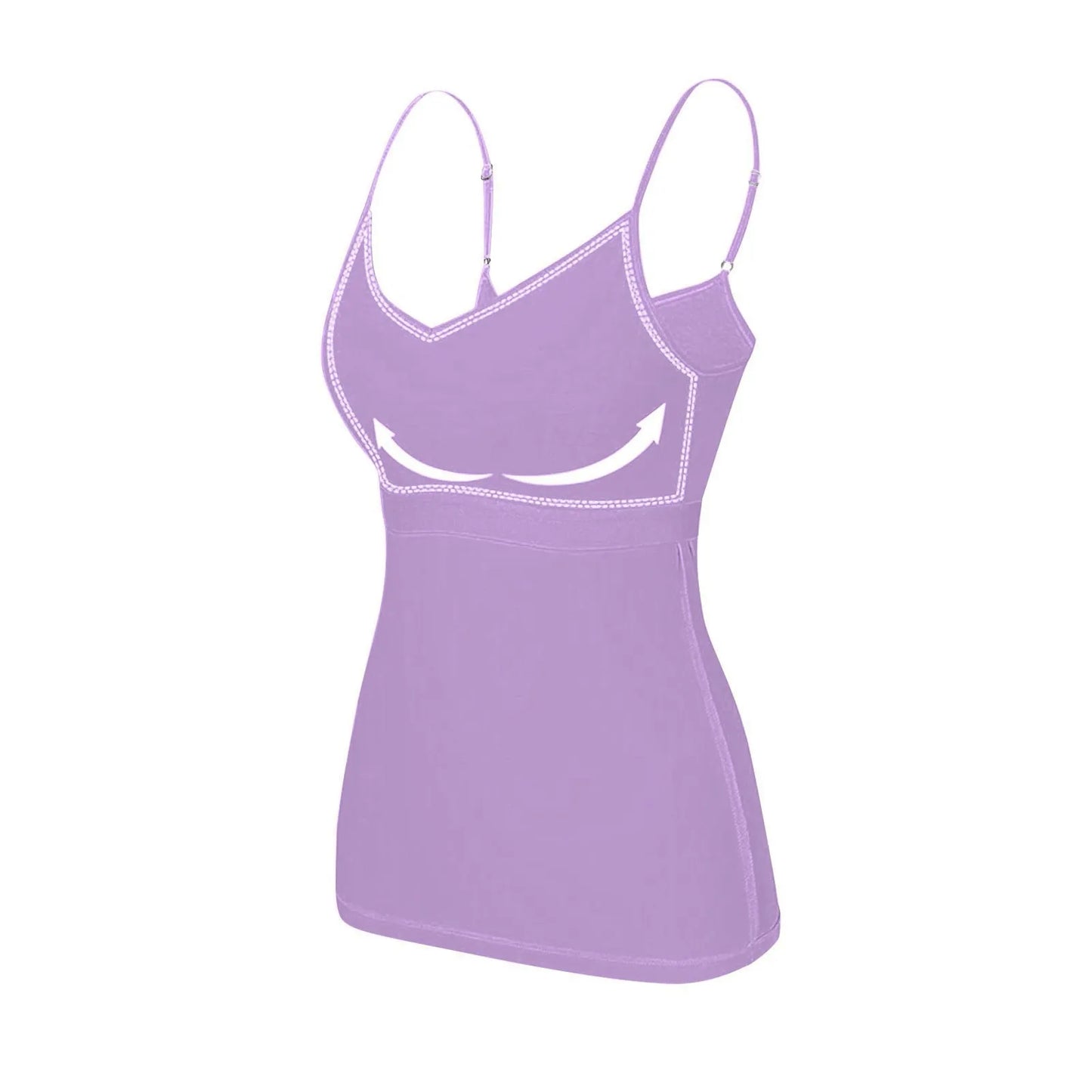 Damen-Tanktop mit gepolstertem Modal-BH – verstellbares Camisole mit integriertem BH für Fitness