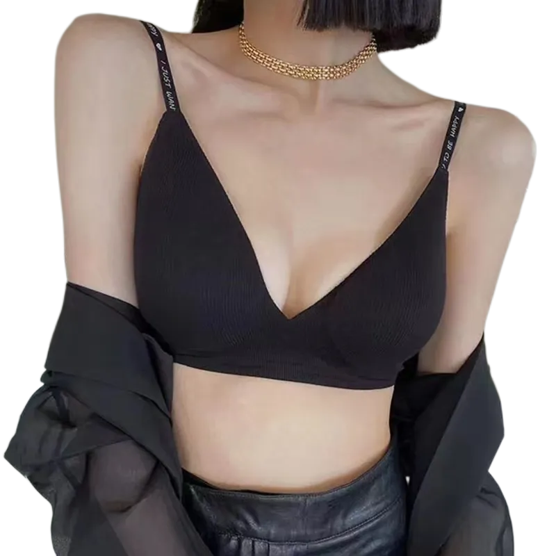 Seamless Bras For Women Nonwire Brassiere Comfy Tops Letter Strap Sexy Lingerie U Back Bralette Soft Underwear Intimates