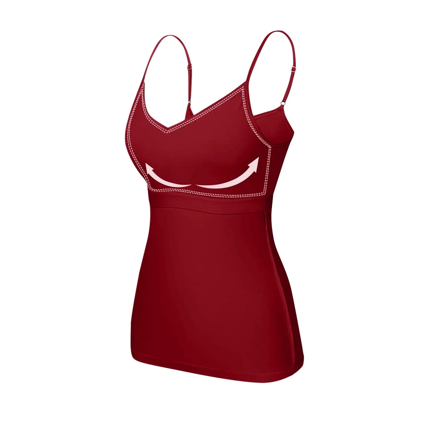 Damen-Tanktop mit gepolstertem Modal-BH – verstellbares Camisole mit integriertem BH für Fitness