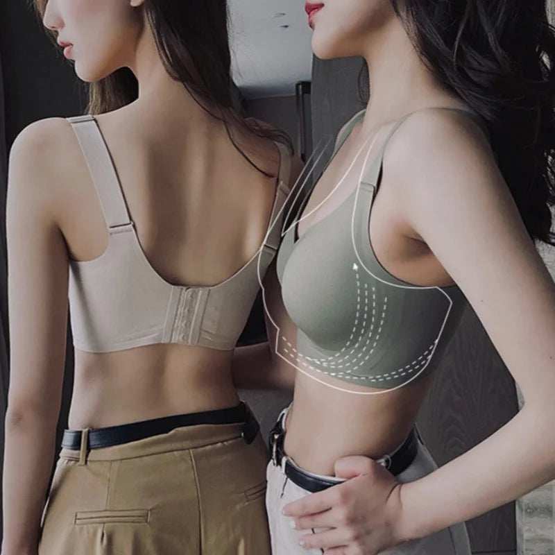 Sujetador sin costuras para mujer, lencería cómoda, tops deportivos acolchados, ropa interior sexy inalámbrica, sujetadores de soporte suave, tirantes anchos, ropa interior