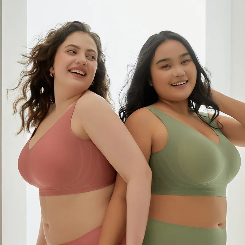 New Multi-color Jelly Latex Plus Size Underwear Girls Gathered Without Marks Without Steel Ring Bra Adjustable And Removable