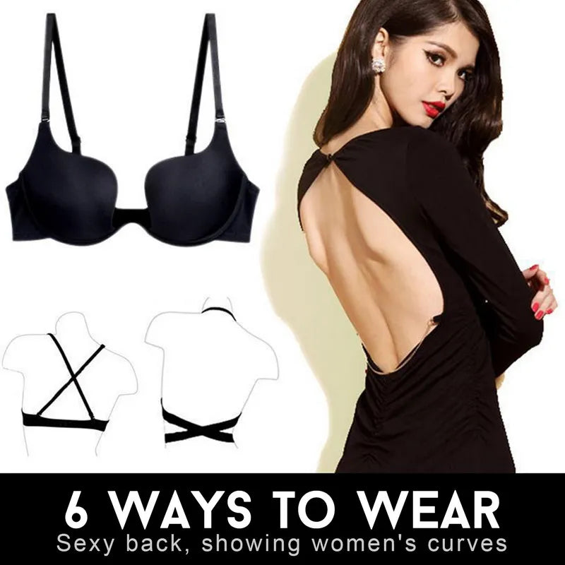 Invisible Backless Women's Bras Push Up Sexy Lingerie for Ladies Seamless Top Wireless Female Underwear Wedding Party Bralette