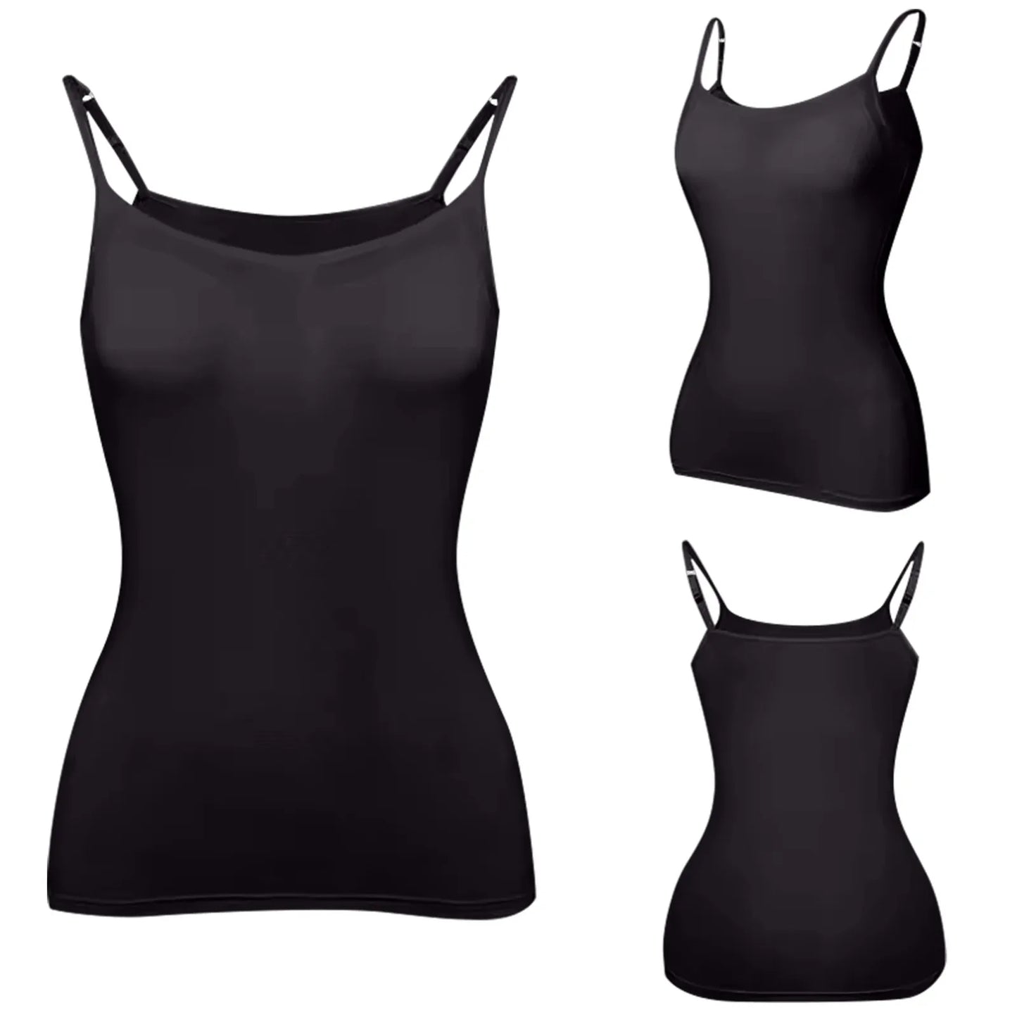 Damen-Tanktop mit gepolstertem Modal-BH – verstellbares Camisole mit integriertem BH für Fitness