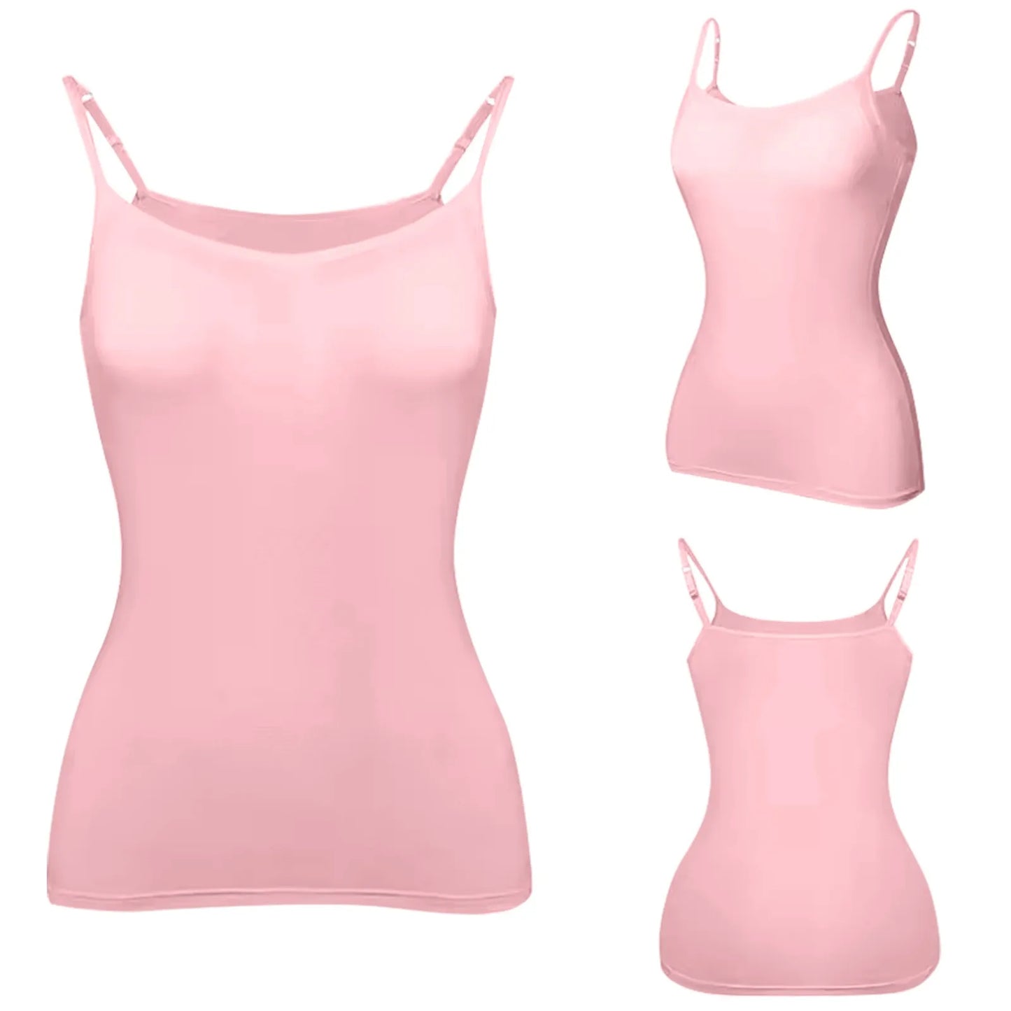Damen-Tanktop mit gepolstertem Modal-BH – verstellbares Camisole mit integriertem BH für Fitness