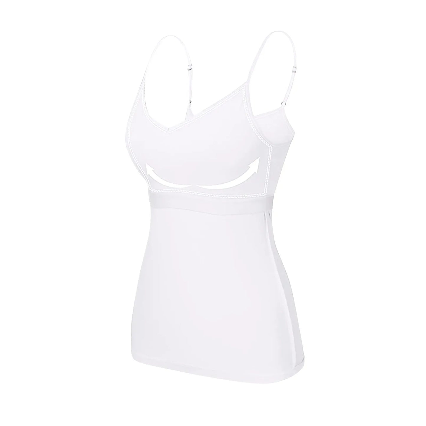 Damen-Tanktop mit gepolstertem Modal-BH – verstellbares Camisole mit integriertem BH für Fitness
