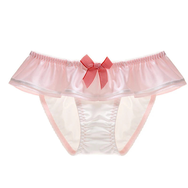 Ropa interior de seda de leche con lazo, estilo marinero japonés, de dibujos animados, para cosplay universitario, sexy, linda y encantadora, bragas de mujer de alta elasticidad.