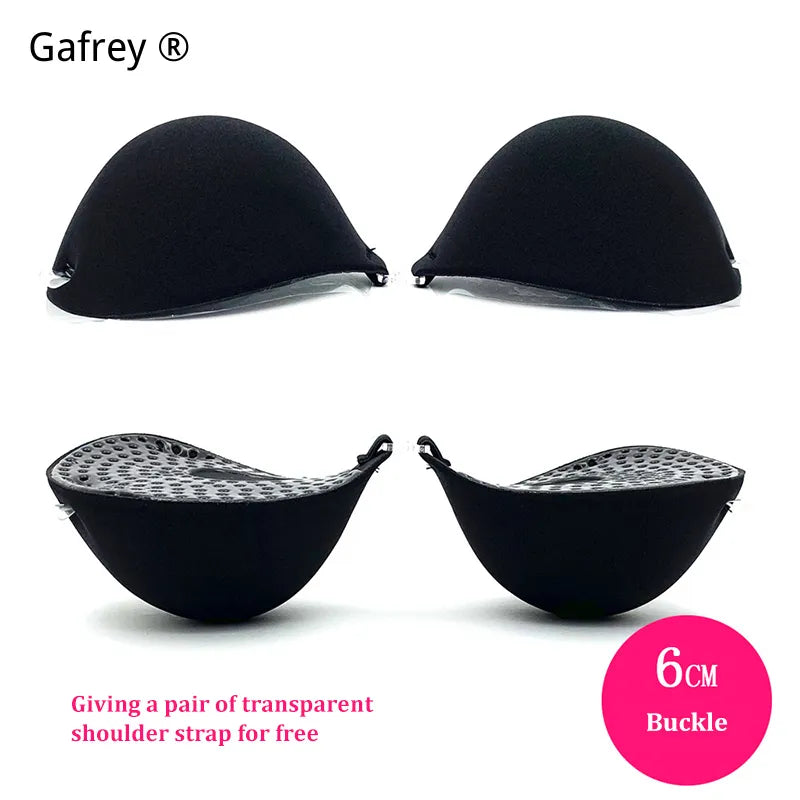 Gafrey 6cm Thickened Chest Sticker - Invisible Bra Flat Chest Display Silicone Breast Sticker for Bridal Wedding (2.5cm Thickness)