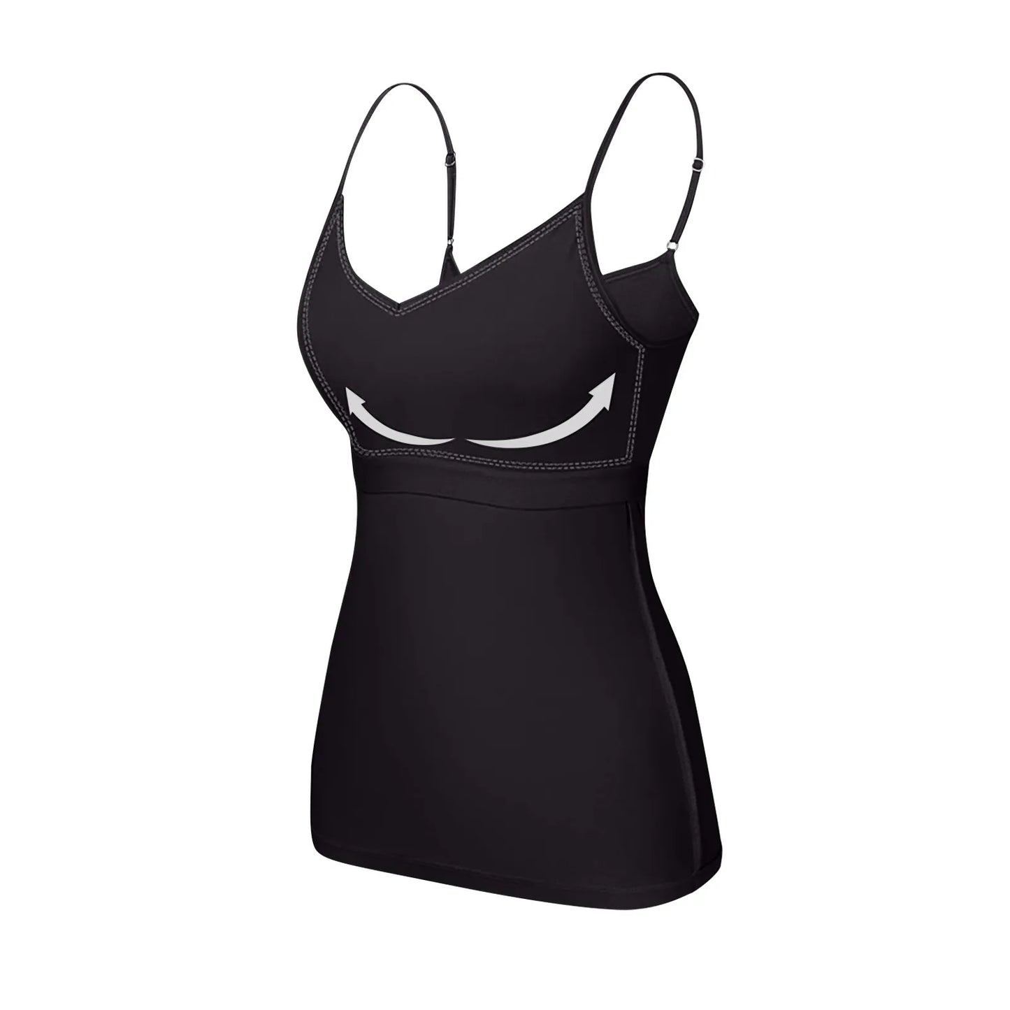 Damen-Tanktop mit gepolstertem Modal-BH – verstellbares Camisole mit integriertem BH für Fitness