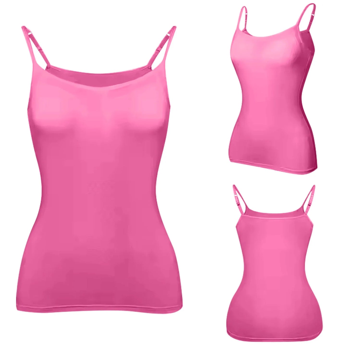Damen-Tanktop mit gepolstertem Modal-BH – verstellbares Camisole mit integriertem BH für Fitness