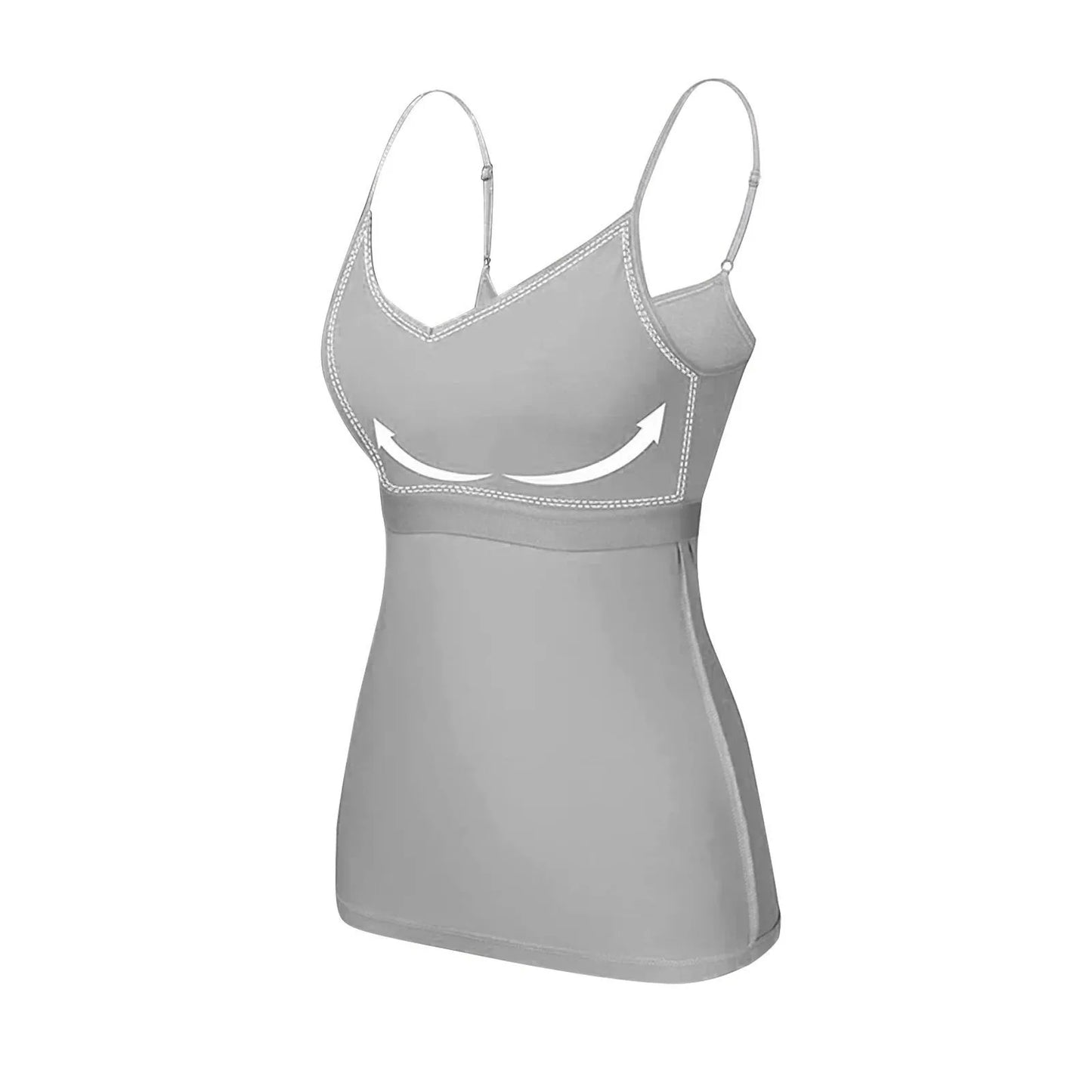 Damen-Tanktop mit gepolstertem Modal-BH – verstellbares Camisole mit integriertem BH für Fitness