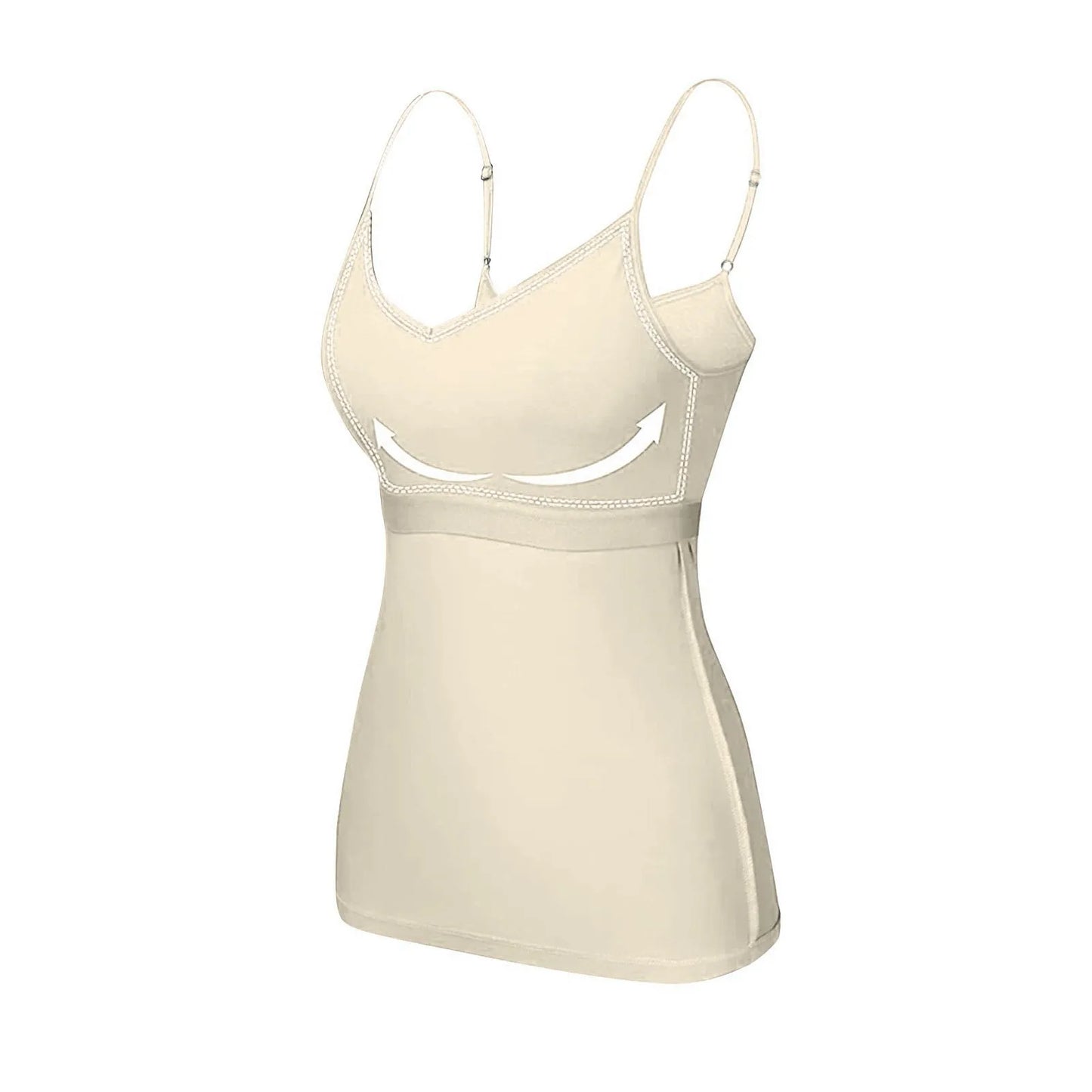 Damen-Tanktop mit gepolstertem Modal-BH – verstellbares Camisole mit integriertem BH für Fitness