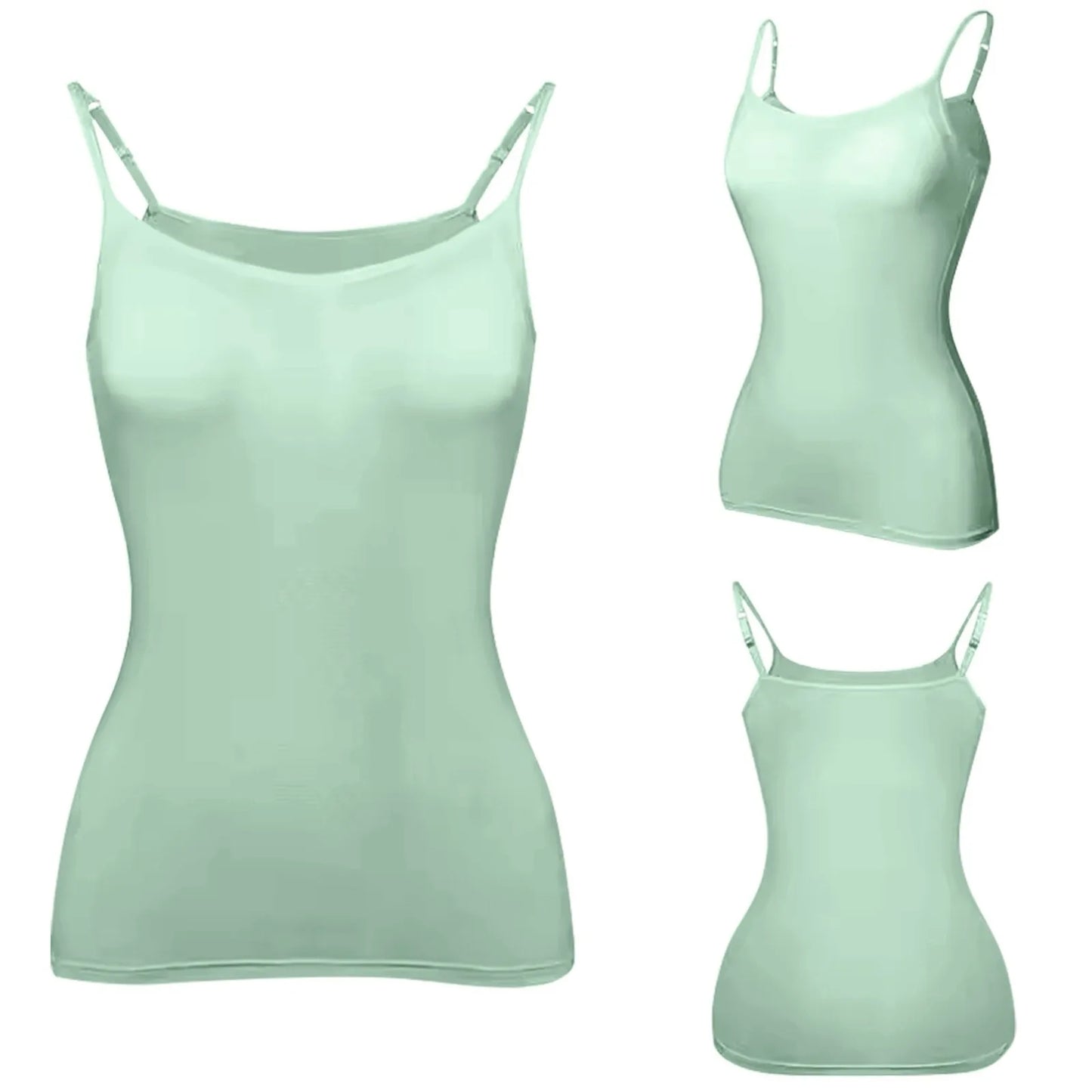 Damen-Tanktop mit gepolstertem Modal-BH – verstellbares Camisole mit integriertem BH für Fitness
