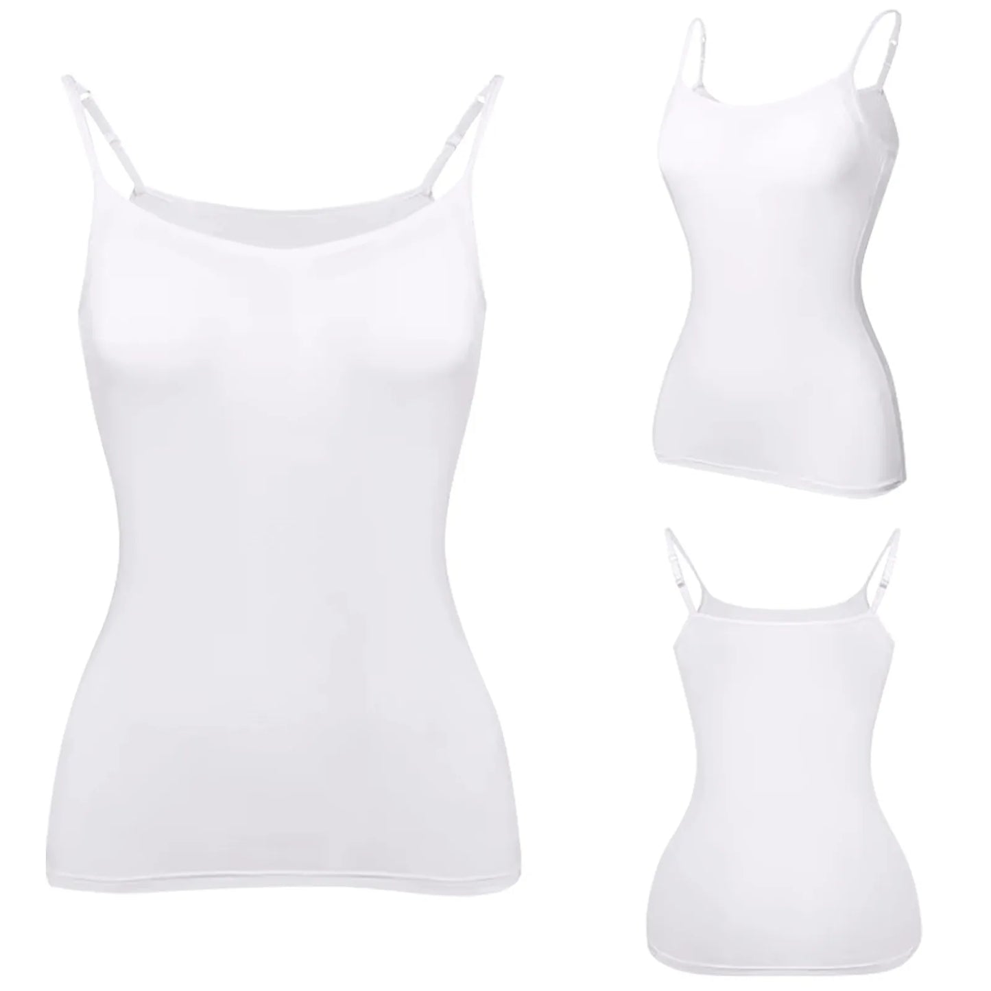 Damen-Tanktop mit gepolstertem Modal-BH – verstellbares Camisole mit integriertem BH für Fitness