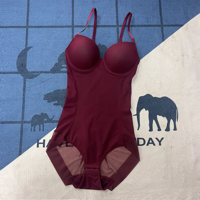 Body blanco con aros para mujer, moldeador elástico de color liso, ropa interior sedosa, moldeador