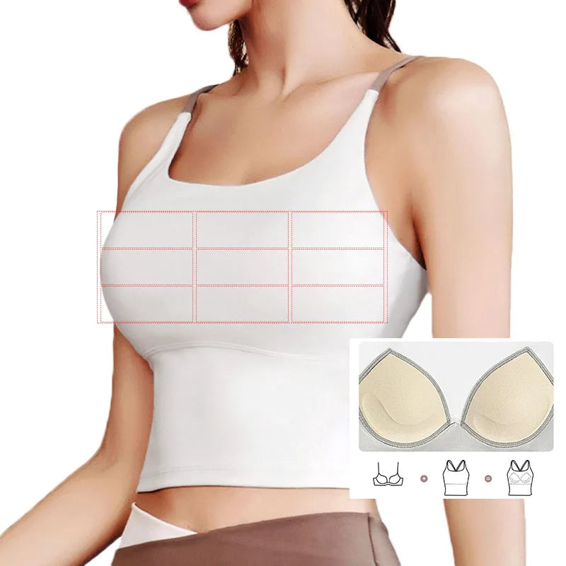 Aiithuug Yoga Crop Top Build In Cups Gym Crop Top Fitness Crisscross Backyoga Bras Fitness Crop Gym Tops Upgrade Soft Fabric