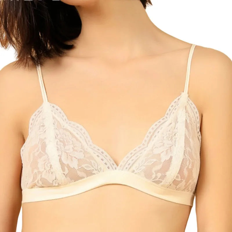 French Bralette Push Up Bras for Women - Wireless, Lace, No Steel Ring, Sexy