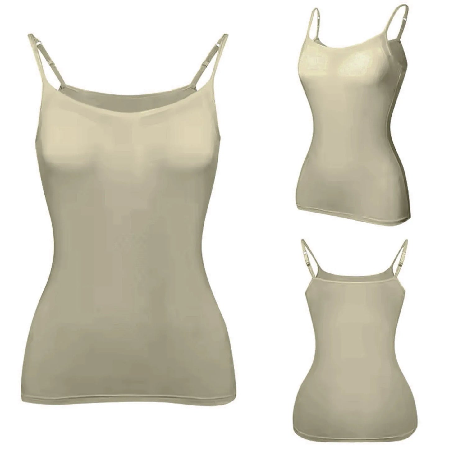 Damen-Tanktop mit gepolstertem Modal-BH – verstellbares Camisole mit integriertem BH für Fitness