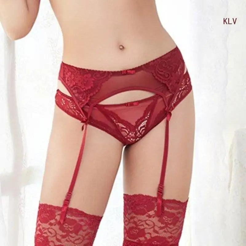 Sexy High Waist Garter Belt for Women Lingerie with 4 Straps - Thigh Highs Accessory