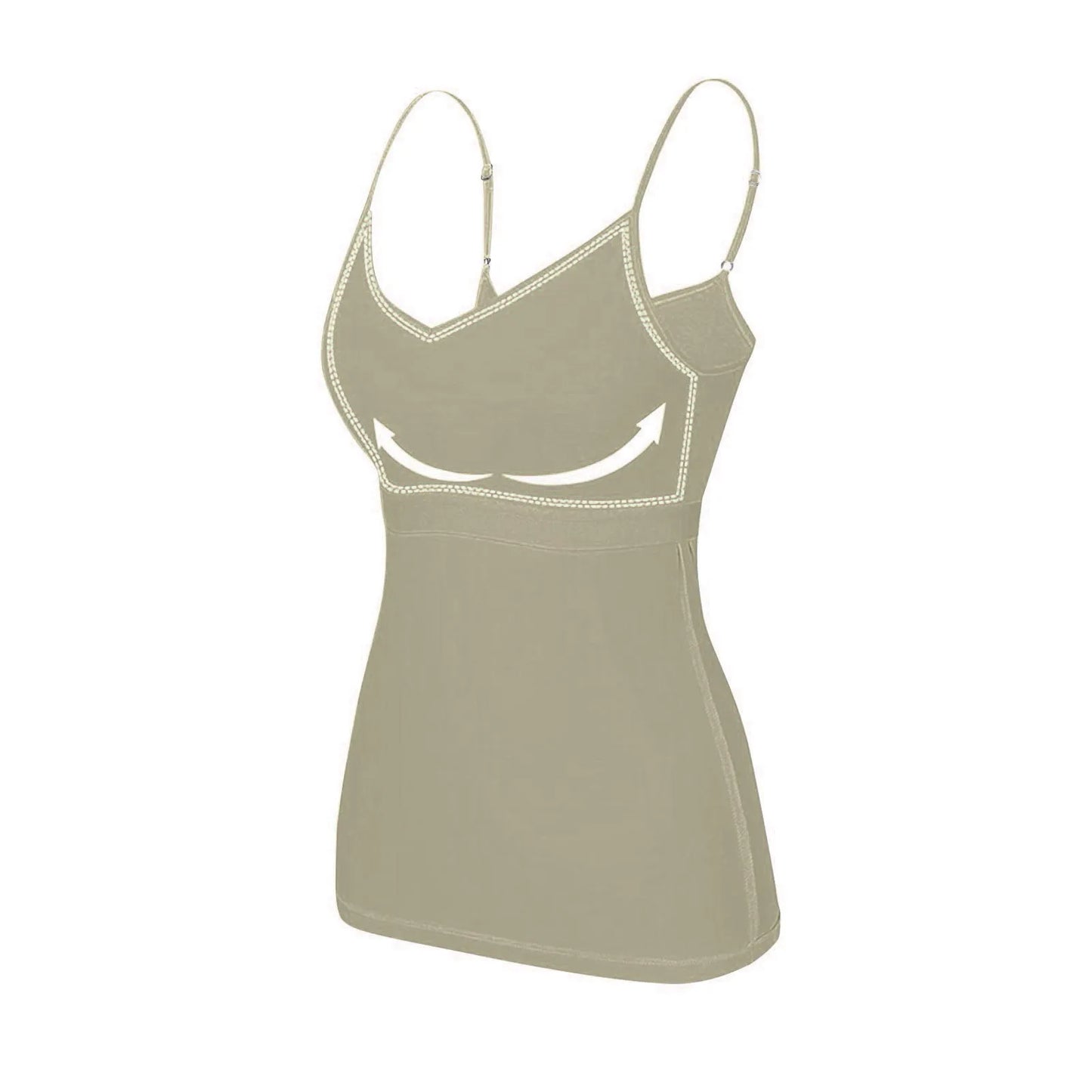 Damen-Tanktop mit gepolstertem Modal-BH – verstellbares Camisole mit integriertem BH für Fitness