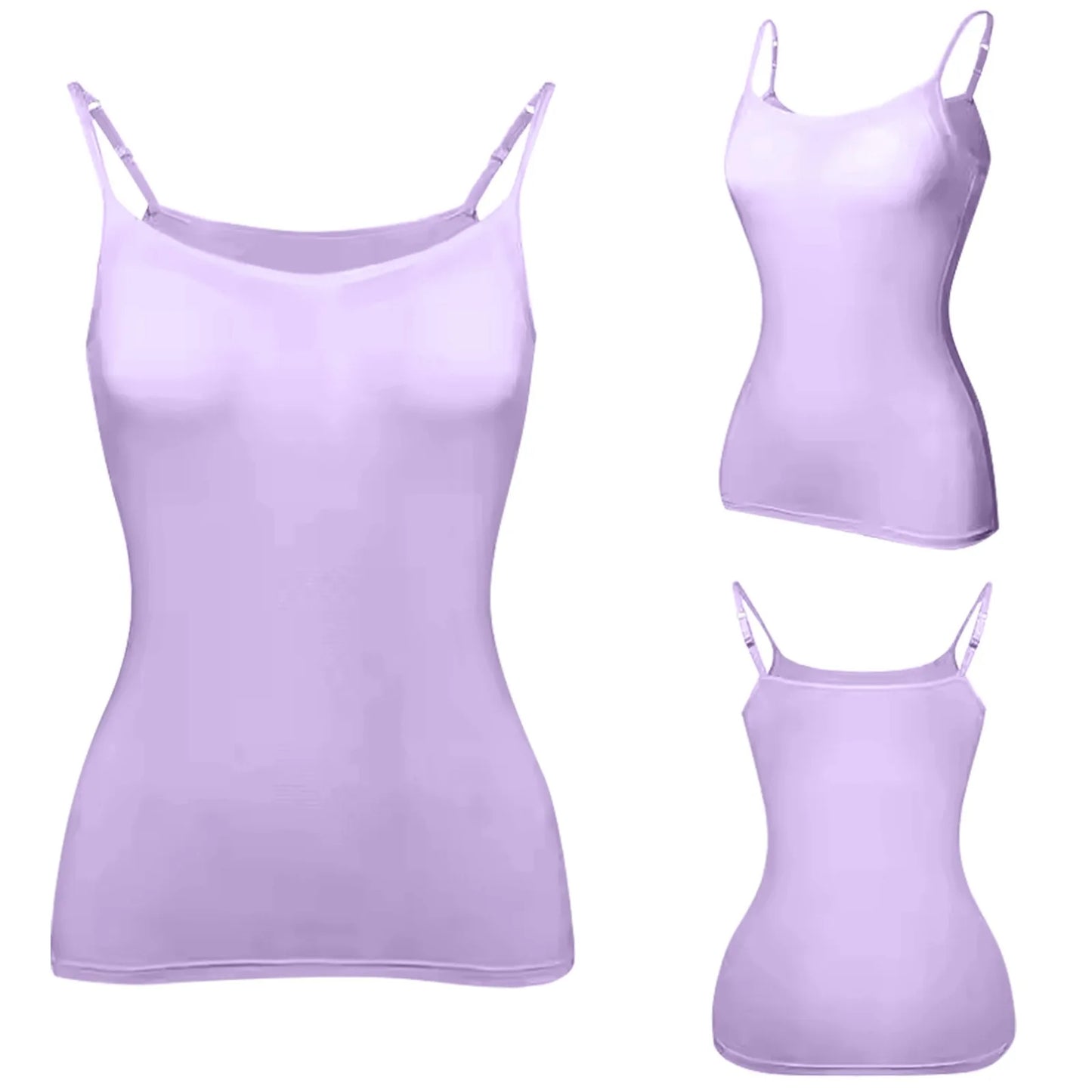 Damen-Tanktop mit gepolstertem Modal-BH – verstellbares Camisole mit integriertem BH für Fitness