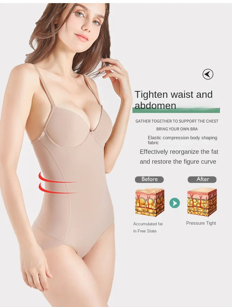 Body blanco con aros para mujer, moldeador elástico de color liso, ropa interior sedosa, moldeador