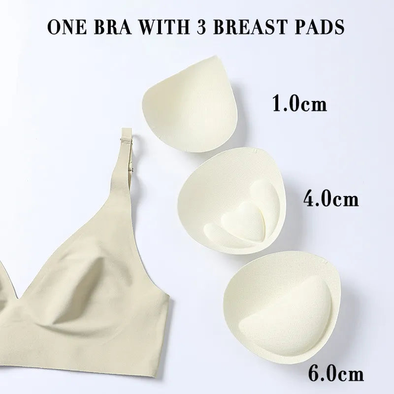 Push Up Seamless Bras for Women - Wireless, Lightly Padded, No-Underwire Design