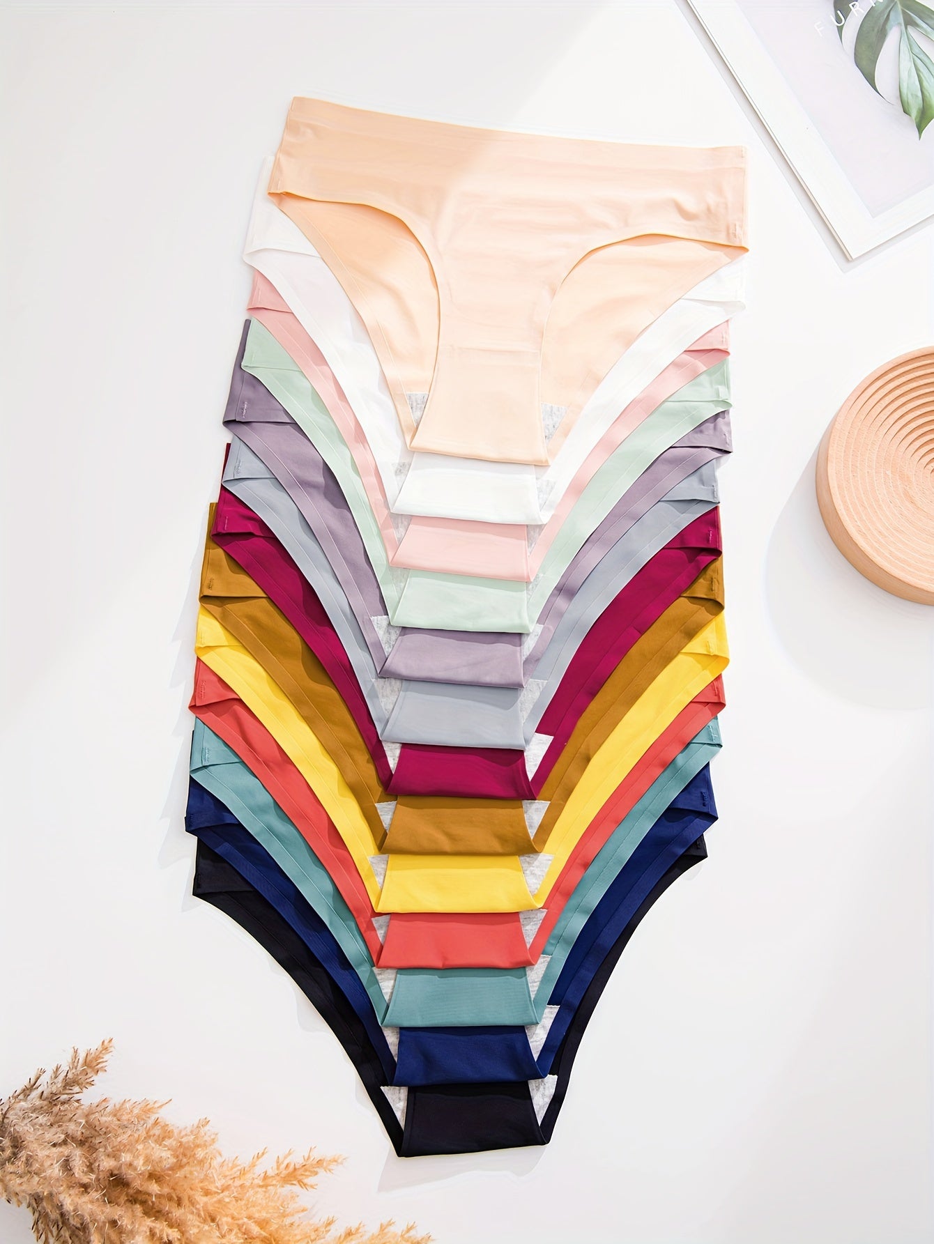 13pcs Women's Solid Seamless Low Waist Briefs - Soft, Comfy & Stretchy Panties