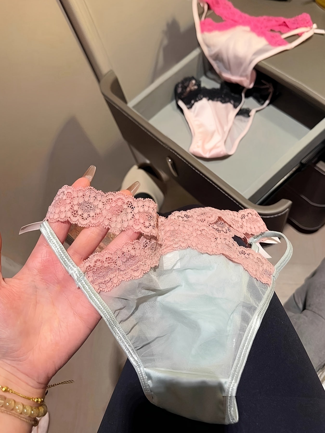 6-Pack Women's Drop Waist Lace Bow Thongs: Soft, Breathable, Hand Wash