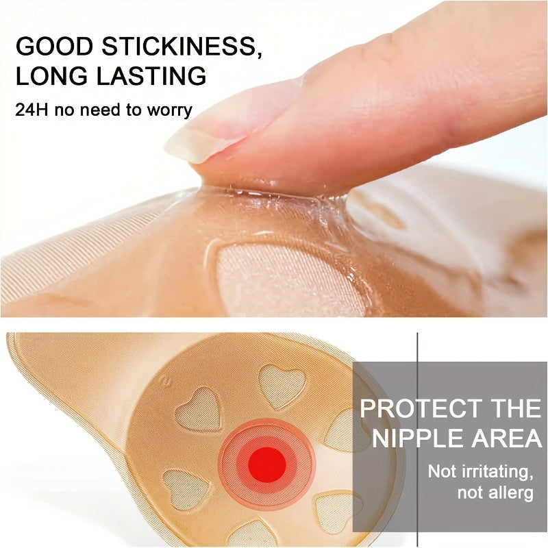 2-Pack Silicone Push-Up Bras: Adhesive & Strapless for Nursing Mothers