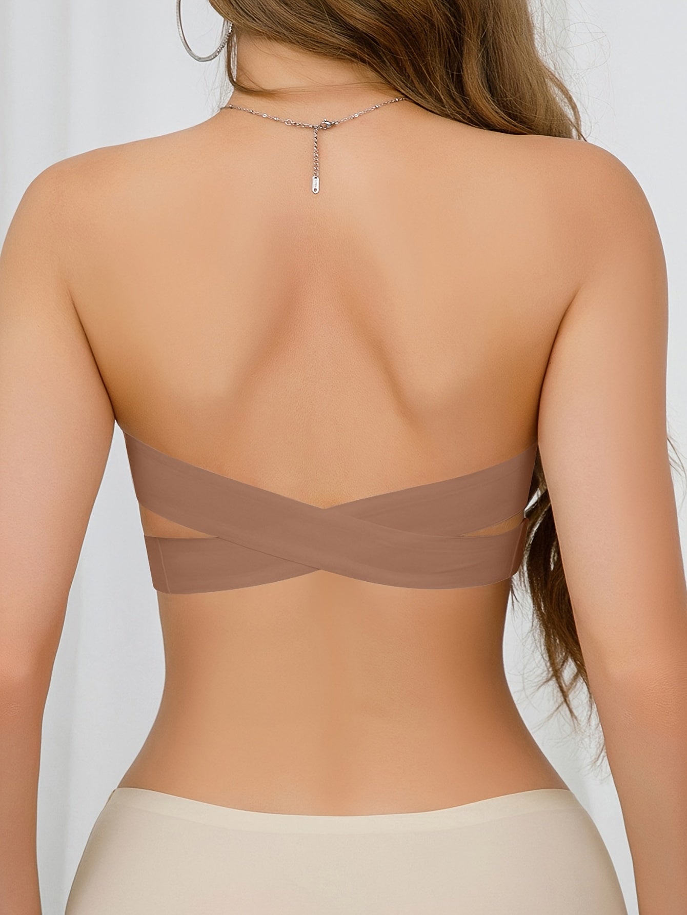 2pcs Strapless Bandeau Bras | Seamless, Wireless, Cross-Back Design