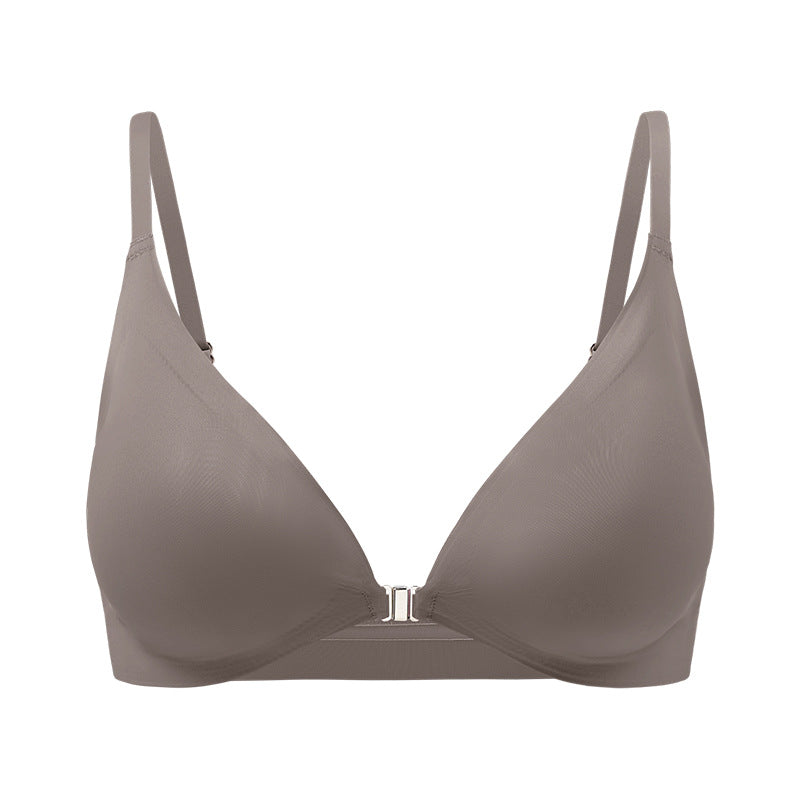 Women's Magnetic Front Closure Push-Up Bra: Seamless Deep V, Wireless, Lightweight