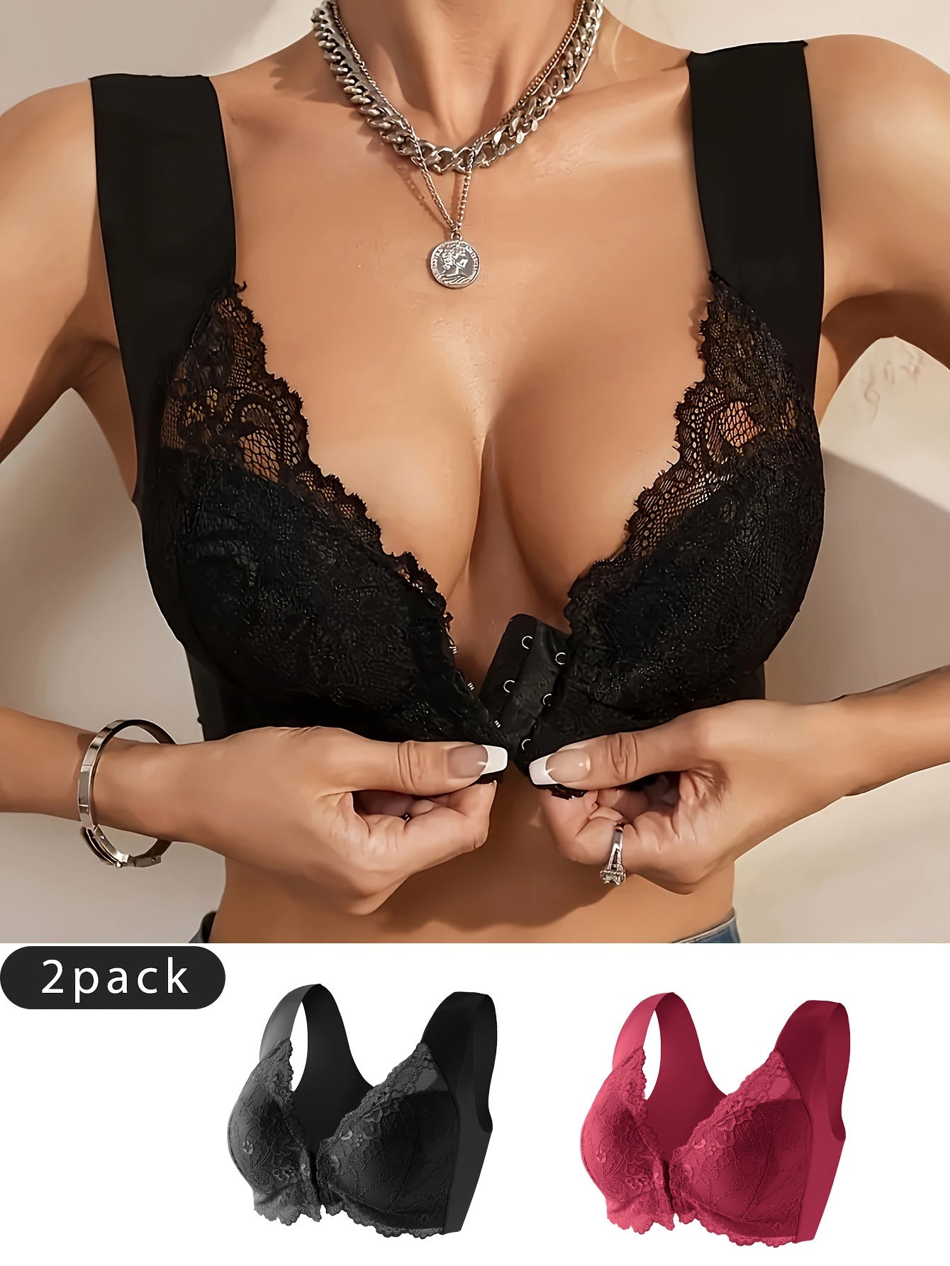 Elegant Lace Wireless Bras 2-Pack | Sexy Lingerie