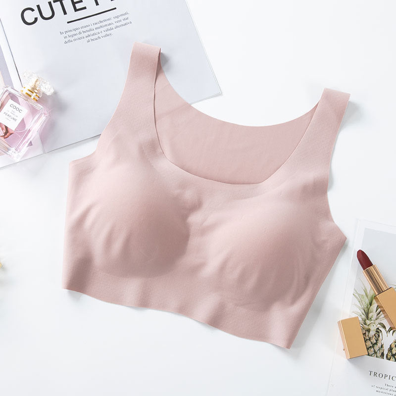 Women's Wireless Vest Bra: Seamless Icy Silk Feel, Full Coverage