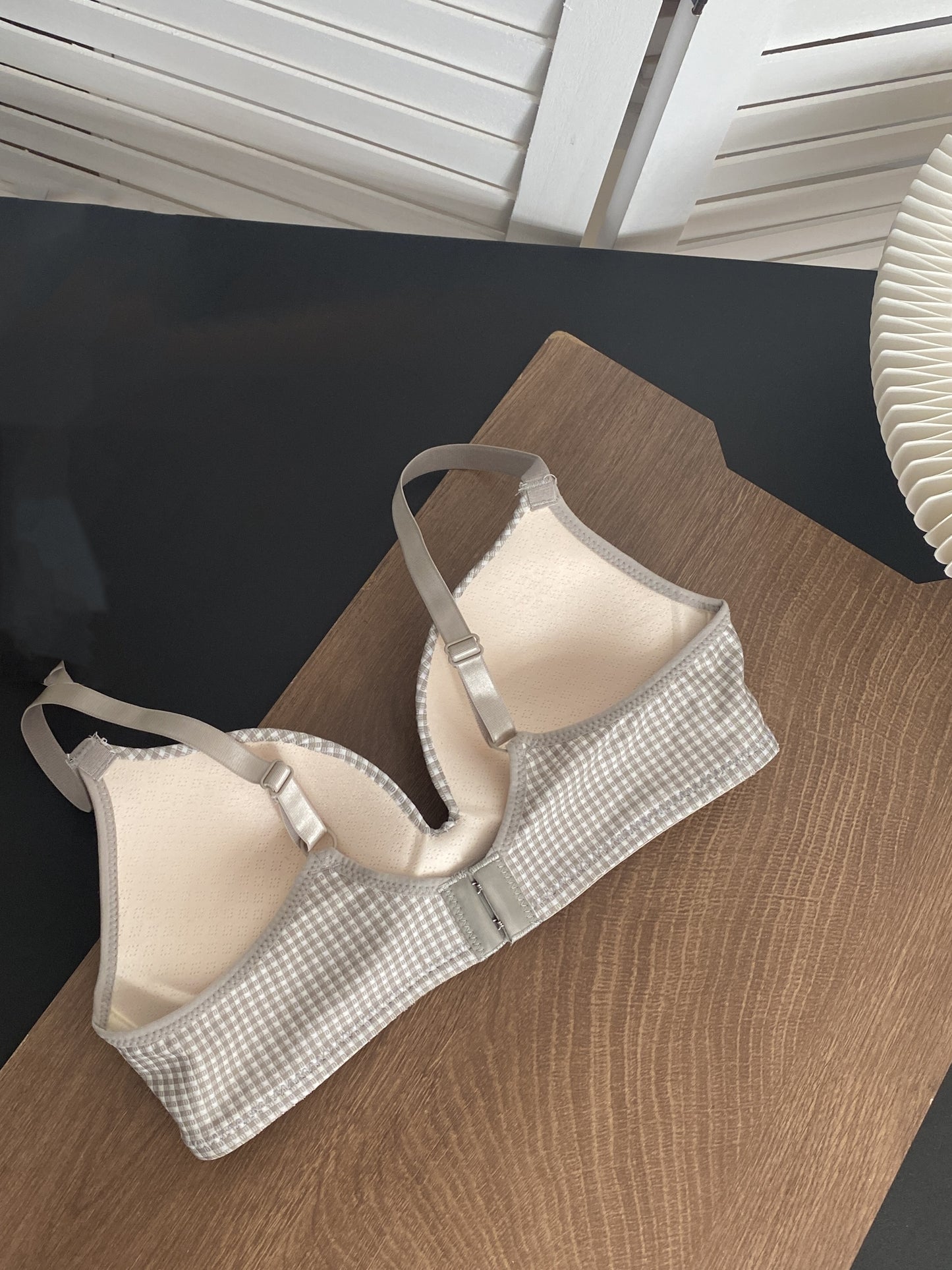 Push-Up-BH mit Karomuster für Damen – bequeme, mittelelastische Einteiler-Dessous