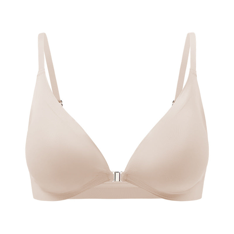 Women's Magnetic Front Closure Push-Up Bra: Seamless Deep V, Wireless, Lightweight