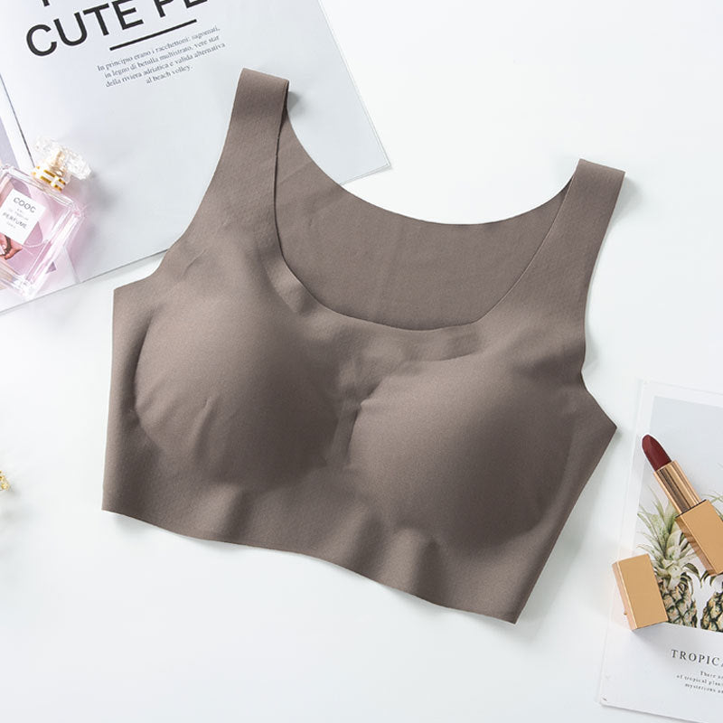 Women's Wireless Vest Bra: Seamless Icy Silk Feel, Full Coverage