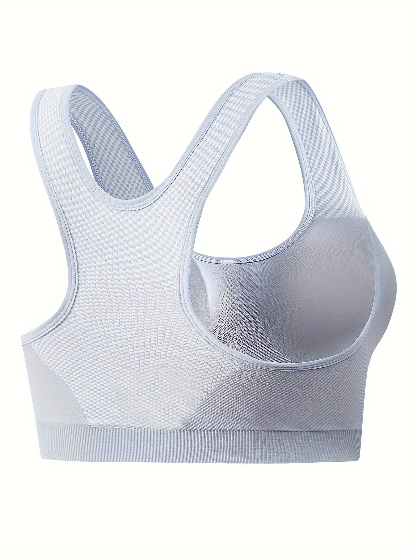 Nahtloser Sport-BH für Damen in Übergröße, Gitterstruktur-Design, atmungsaktiv, hohe Stoßfestigkeit, Racerback-Träger, Rückenstütze, Activewear fürs Laufen und Fitnessstudio, geeignet für verschiedene Sportarten