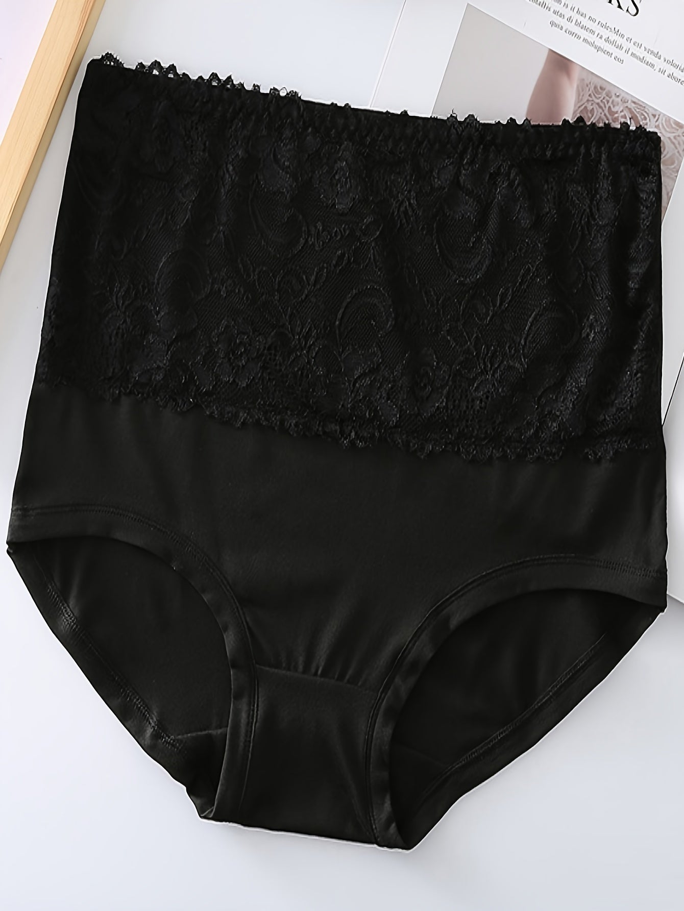 3er-Set Damen-Höschen in großer Größe, einfarbig, hohe Taille, Spitze, Bauchstraffung – ideale Geschenke