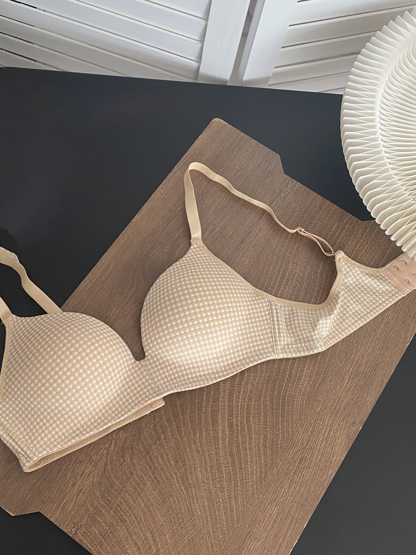 Push-Up-BH mit Karomuster für Damen – bequeme, mittelelastische Einteiler-Dessous