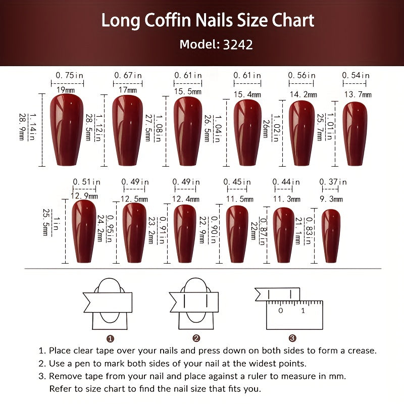 24 Pcs Glossy Long Coffin Press-On Nails - Gradient Pinkish & White French Style, Glitter, Reusable