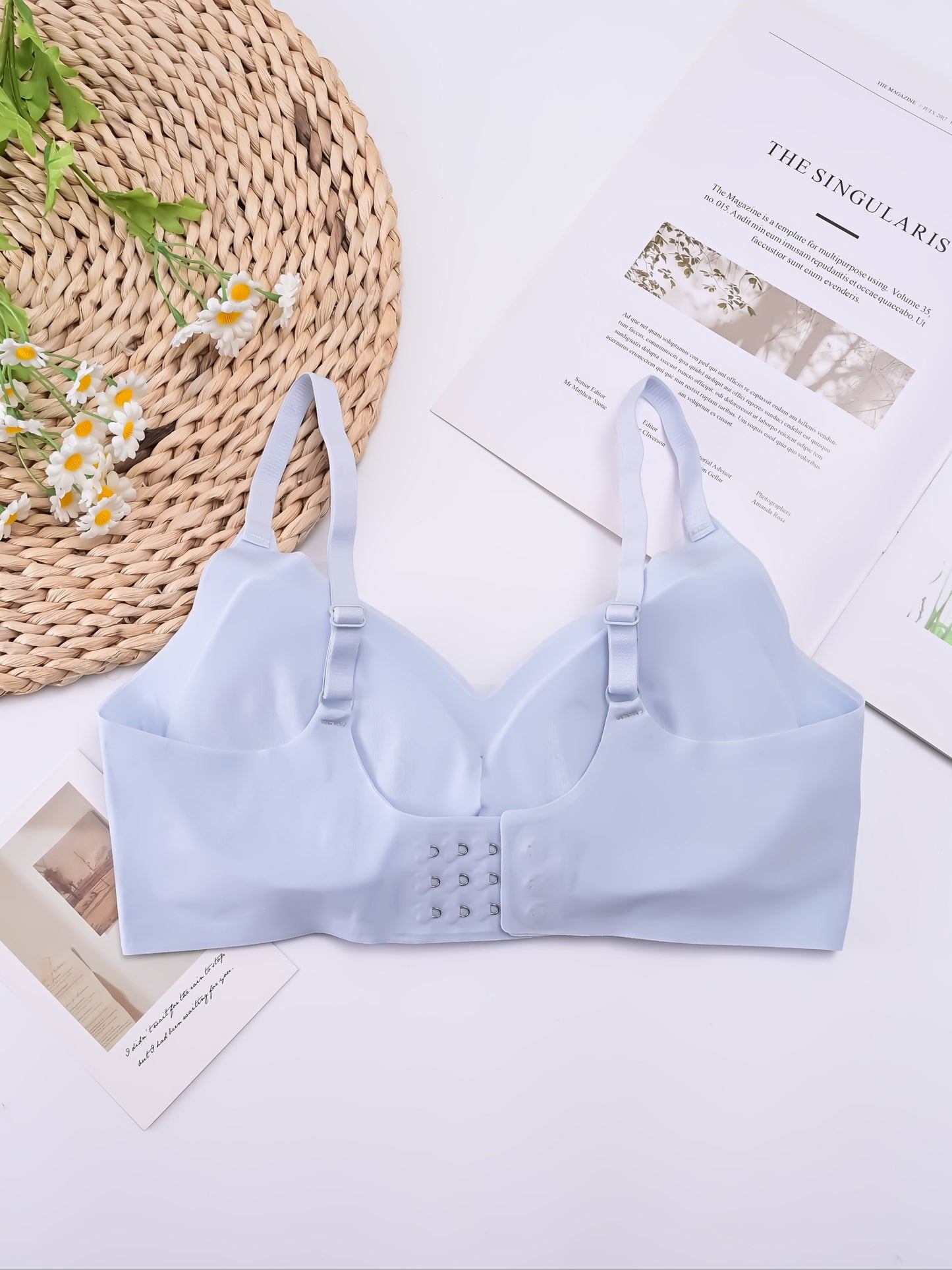 Seamless Support Bra, Comfortable Soft Wireless Lifting Bras, Anti-Sagging Back Smoothing Underwear, Casual Style With Adjustable Hooks