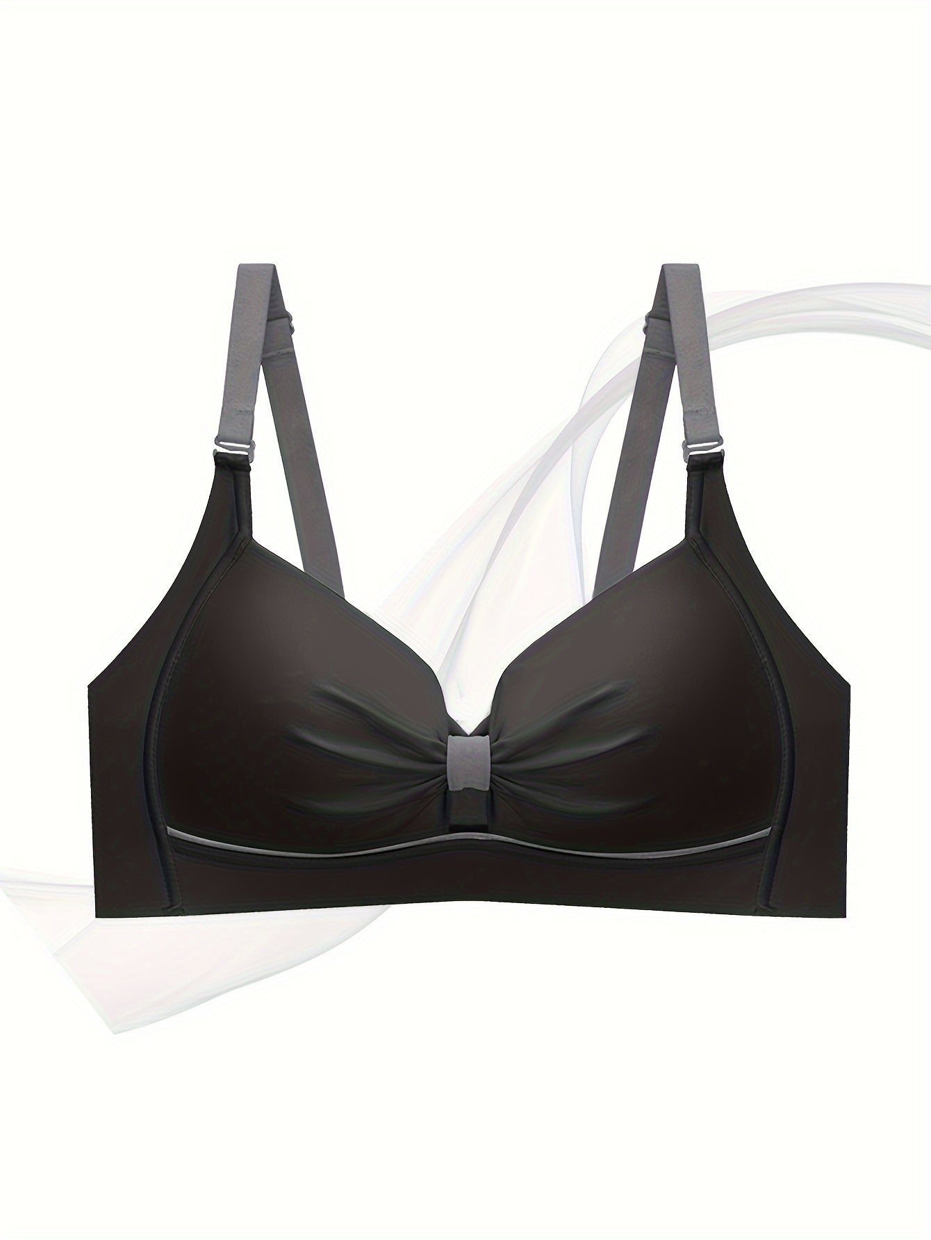 Colorblock Ruched Cut Out Push Up Bra - Comfy & Breathable Women's Lingerie